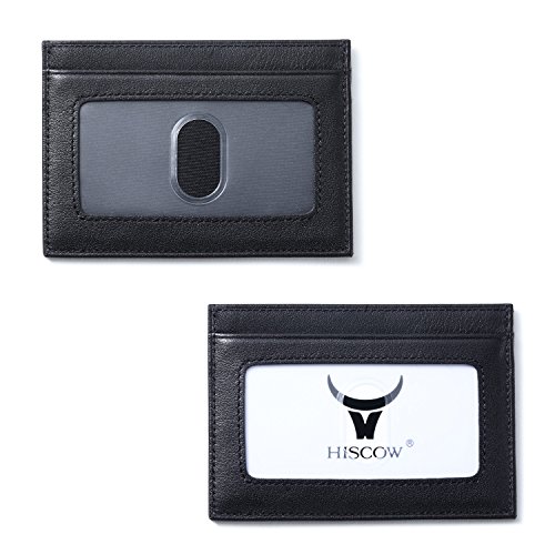 Leather Slim Card Holder, Tiny Small Credit Card Wallet Id Case For Men & Women (Black) #TOP5
