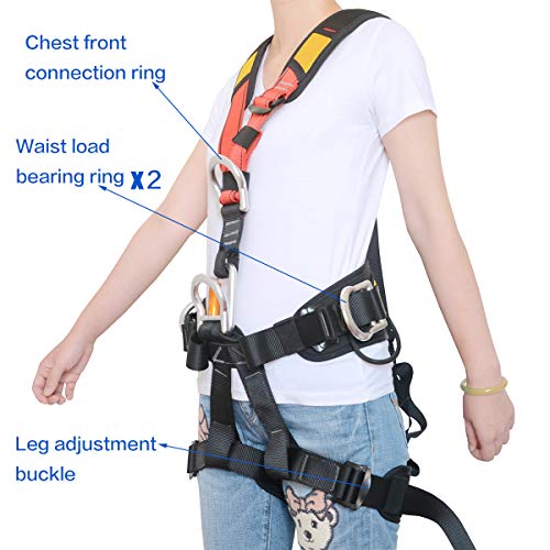 Climbing Harness – Large Size Safety Harness For Tree Climbing, Ropes Course, Work At Height (CE Certified)