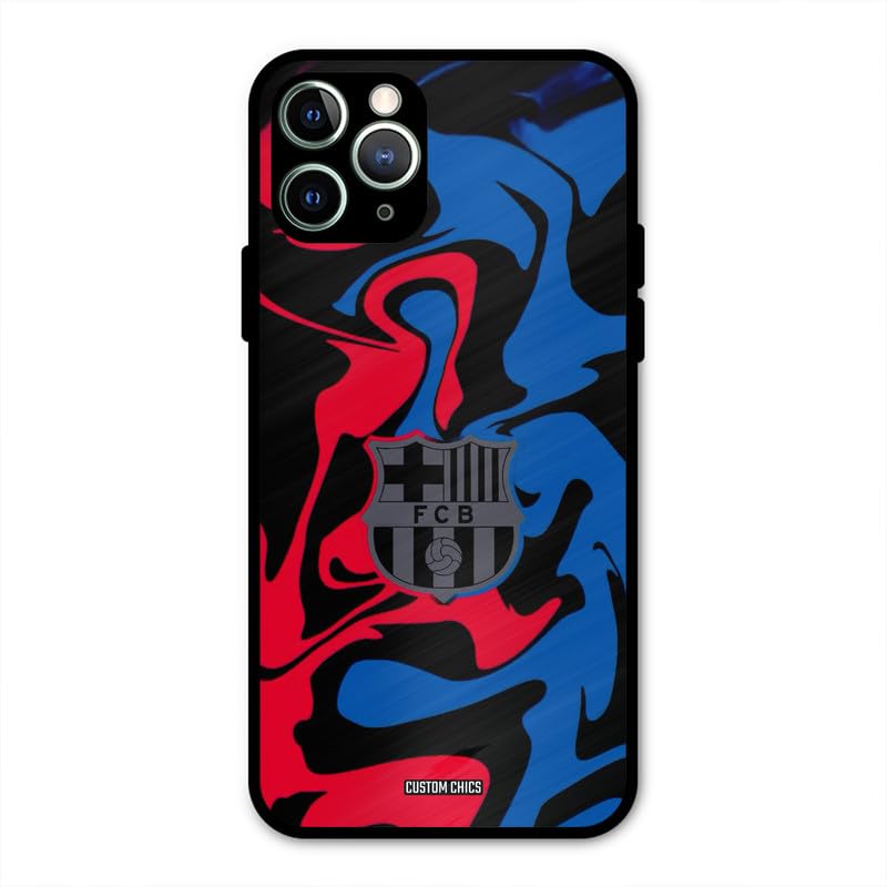 Image of PrintShield FC Barcelona Comic Back Cover for iPhone 11 Pro Max, Shockproof Printed Phone Case with Soft TPU Sides & Anti-Slip Grip