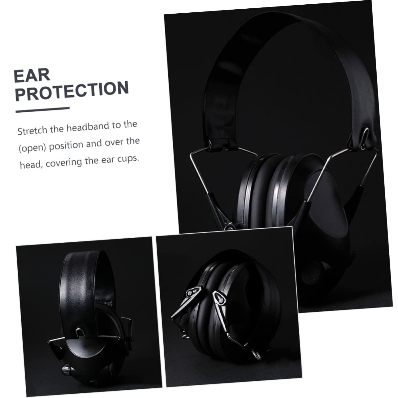 Orejeras Electrónicas Antiruido 21 Db Negras de Abs para Protección | Captación de Sonido, Uso en Tiro y Entorno Táctico, 1 Pieza, Diseño Inalámbrico Ajuste Cómodo