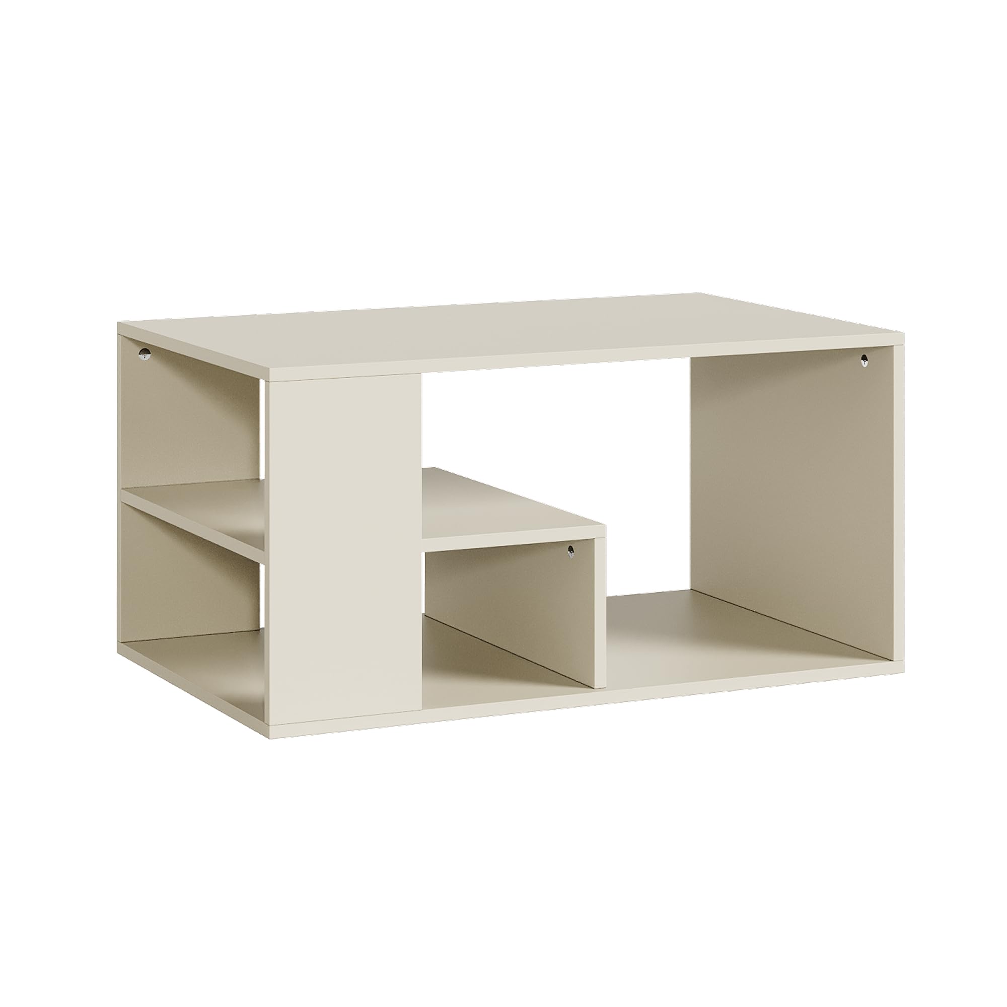 [en.casa] Couchtisch Antaa Wohnzimmertisch 80 x 50 x 40 cm Sofatisch mit Stauraum Beistelltisch rechteckig Kaffeetisch Sandfarben