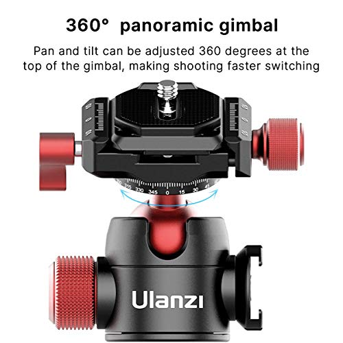 Tripod Head Quick Release Plate ULANZI U-70 Professional Metal 360° Panoramic Ball Head with Quick Release Plate & Cold Shoe, 44lbs/20kg Load for Tripod,Monopod,Slider,DSLR,Camera,Camcorder - Thumbnail 3