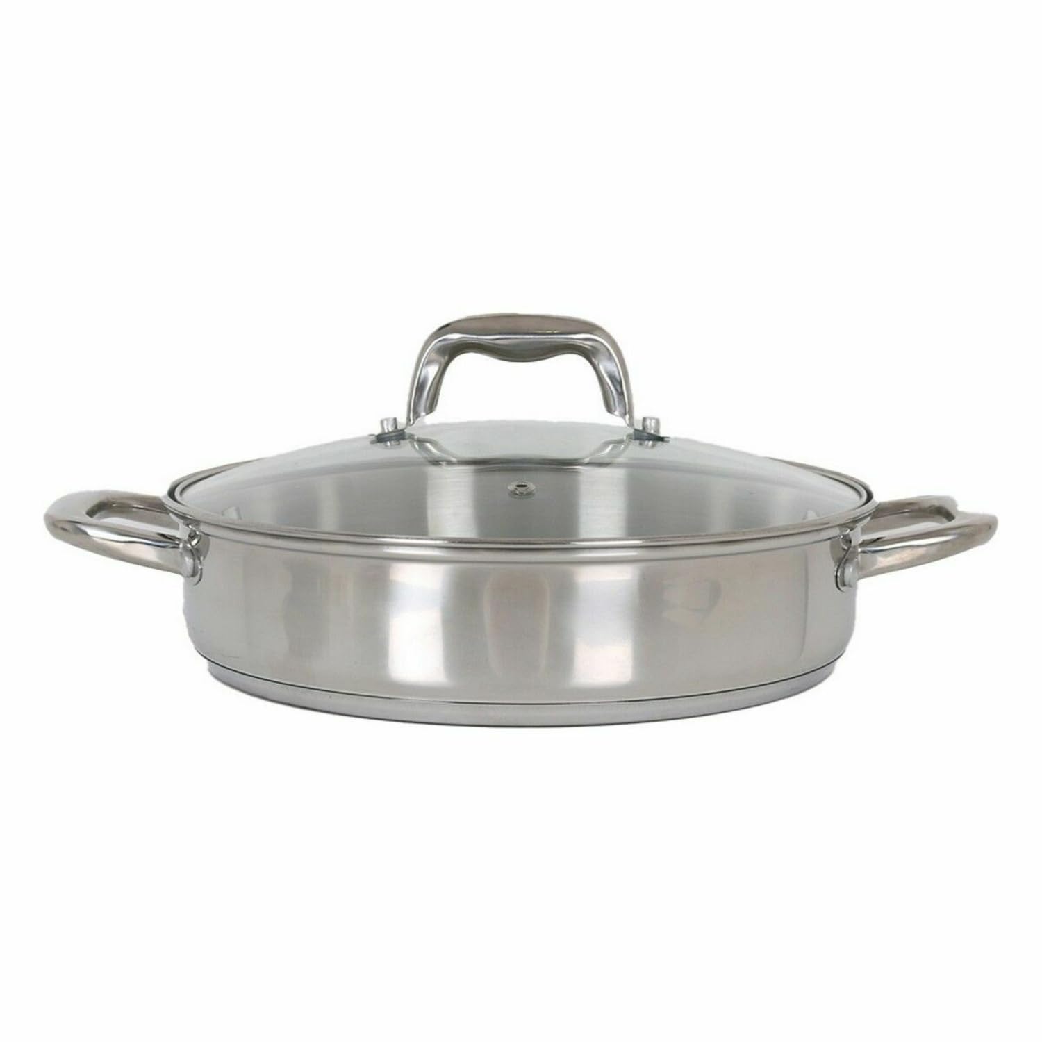 Casserole avec couvercle en verre 3,1 L Quttin en aluminium robuste et finitions soignées