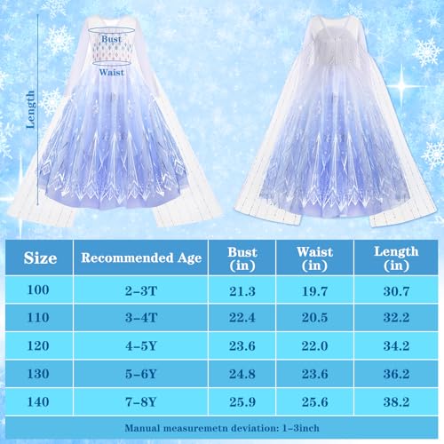 Latocos Light Up Frozen Elsa Costume For Girls Kids Princess Dress Up Cloths For Little Girls Birthday Halloween Cosplay thumb #5