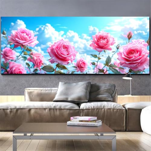 Broderie diamant kit complet adulte rose grand format 100x200cm brillant