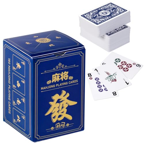tratizari 180-Piece Mahjong Playing Cards,American & Chinese Combinations