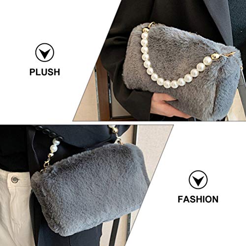 KESYOO Bolsa Feminina de Pele Falsa Cinza para Noite Telefone Carteira Bolsa Bolsa de Ombro Crossbod