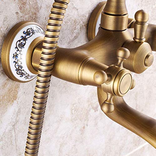 Porcelaine bleue et blanche et cuivre pour cet ensemble de douche d'exception - 4