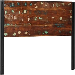 INLIFE T&ecirc;te de lit 120 cm Bois Massif r&eacute;cup&eacute;r&eacute; et Fer