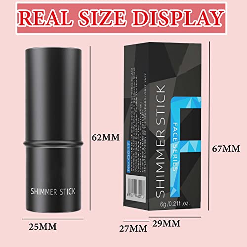 Cream Contour Blush Stick,Long Lasting Waterproof Blush Stick For Cheeks&Lips Multipurpose Face Highlighting Concealing Cream,Shimmer Contour Stick Makeup For Women（Rose Red） #TOP2