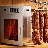 ByBoDi Elektrischer Dörrautomat, gewerblicher Fleischtrockner, 360° drehbarer Wursttrockner aus Edelstahl, Temperaturregelung 30–90 °C, digitaler Timer, intelligente Touch-Steuerung