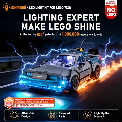 Image of LIGHTAILING Led Light for Lego-77256 Time-Machine from Back to the Future - Easy Install, Hidden Wiring, Home Decor & Gift-Ready (Model Not Included)
