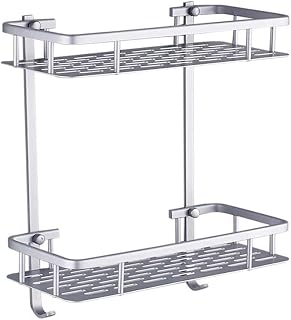 Ręczniki Bar Rails Double Warstwy Przestrzeń Łazienka Półka aluminiowa, Półka do przechowywania naściennym Schowek Ssawka Rack