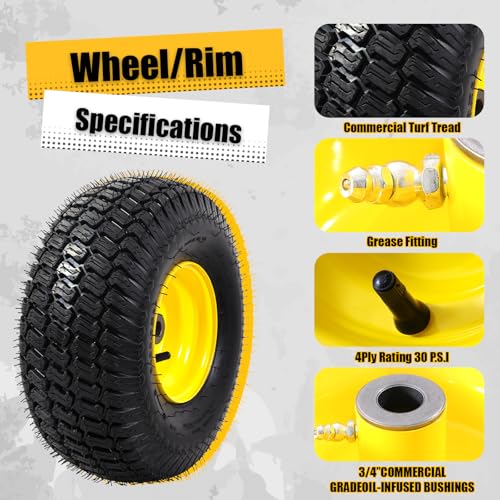 Neumáticos 15x6.00-6 MZREXN de 4 capas para tractor John Deere 6