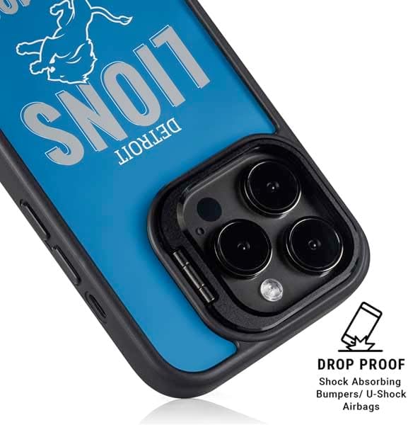 Skinit Kickstand Phone Case Compatible with iPhone 14 Pro Max - Officially Licensed NFL Detroit Lions Helmet Design