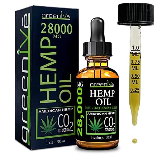 GreenIVe Hemp Oil Drops 28,000mg Per Bottle – Naturally Grown, Vegan, Rich in Omegas – Premium Hemp Oil Dropper – Non-GMO, Made in USA – 30mL (1 Pack)