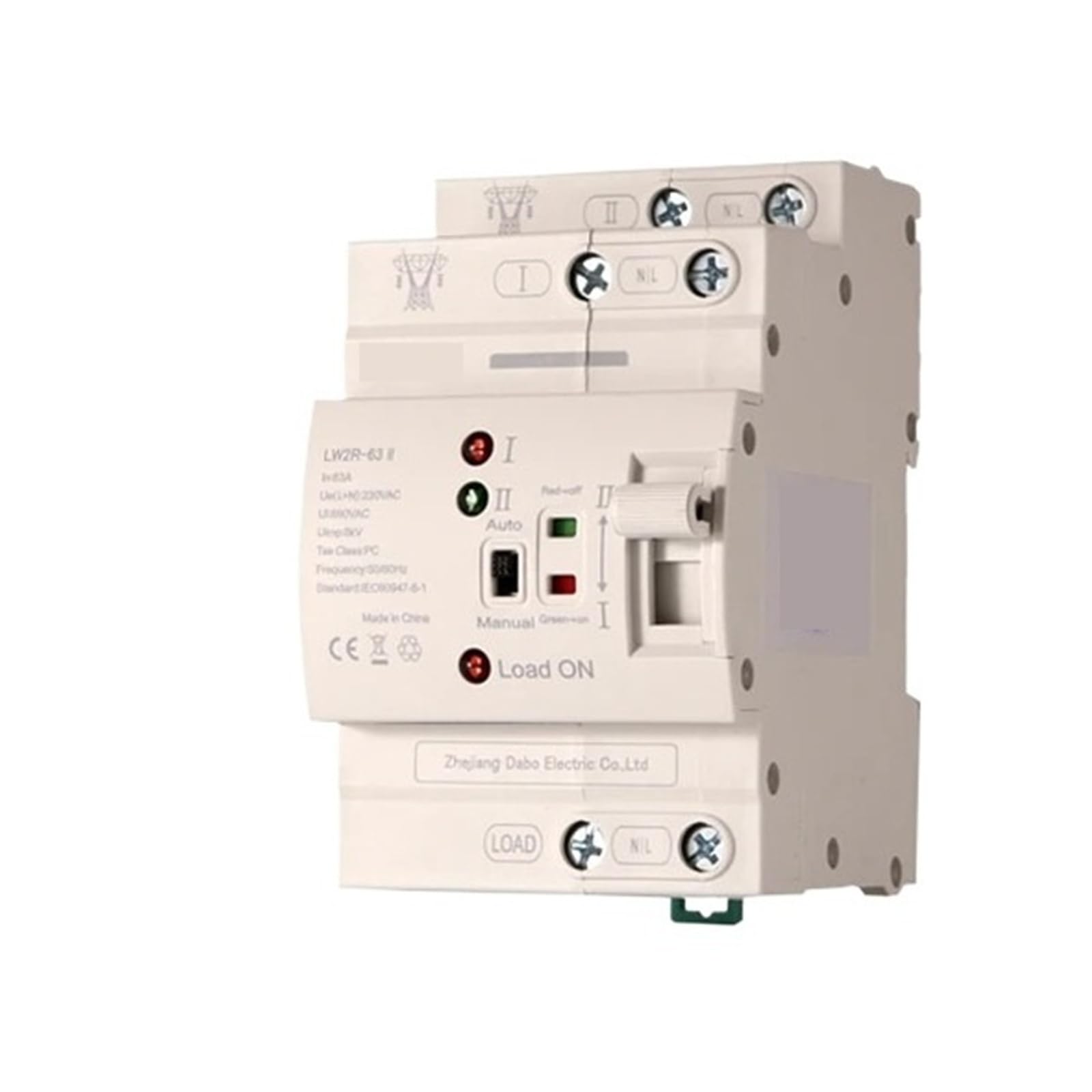 LW2R-63 Commutatore di trasferimento automatico LW4R-63 Selettori elettrici a doppia alimentazione for guida Alimentazione ininterrotta 63A 220V