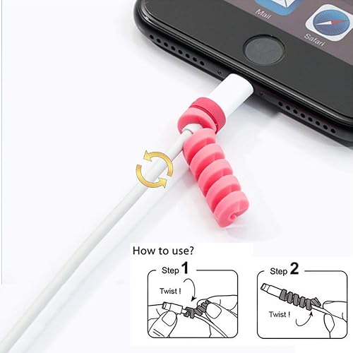 Miniatura 3 de 36 piezas de protectores de cable para iPhone iPad, protectores de extremo de cable con 2 clips de cable de escritorio, VIWIEU protector de cable