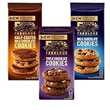 Schokoladenkekse Bundle mit Fox's Fabulous Triple Chocolate Cookies 180 g, fabelhaften Milchschokoladenkeksen 180 g und fabelhaften halbbeschichteten Milchschokoladenkeksen 175 g (3 Stück)