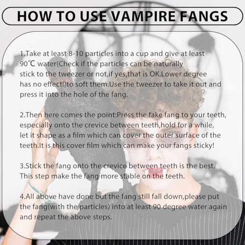 Mysense Vampire Fangs Teeth Fake Blood Makeup Kit, 4 Pairs Fake Teeth in 4 Sizes, 1 Sticky Stage Blood and 1 Dark Red Lipstick, Vampire Costume Accessories for Halloween SFX Makeup