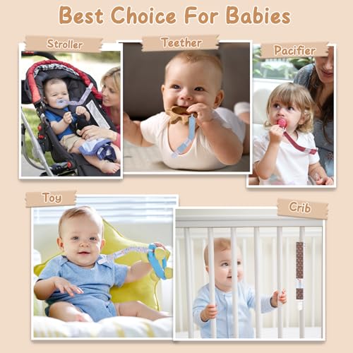 Image of ALVABABY Pacifier Clips 8 Pack Pacifier Binky Paci Holder Leashes for Baby Teethers 8DP10