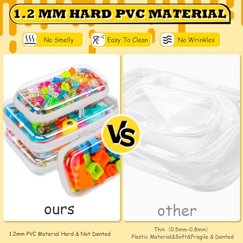 4 Pack Clear Hard Shell Zipper Case for Storage,2M+2S(M:9.66*6.1*1.97in;S: 7.48*14.13*1.97in)Plastic Clear Zipper Case for Travel Organizer,Waterproof Cosmetic Bag,Toiletry Pouch,Toy Storage Bins3