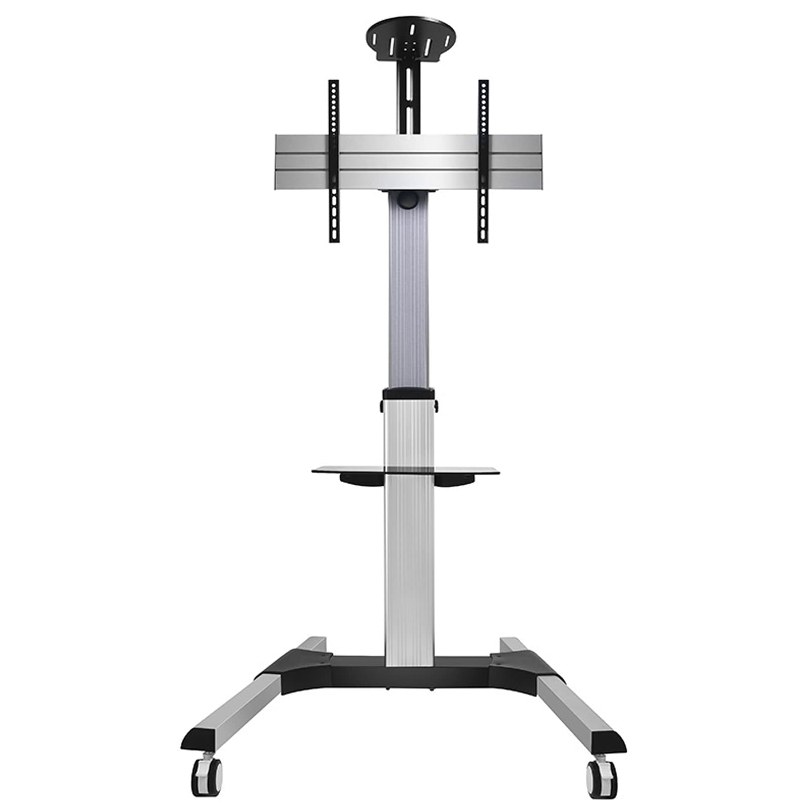 SRHIMEOS Chariot TV Meuble Télé Support avec Roulette Pied Pivotant et Réglable en Hauteur de 40 à 70 Pouces VESA Max de 600 x 400 mm Capacité Max de 70kg