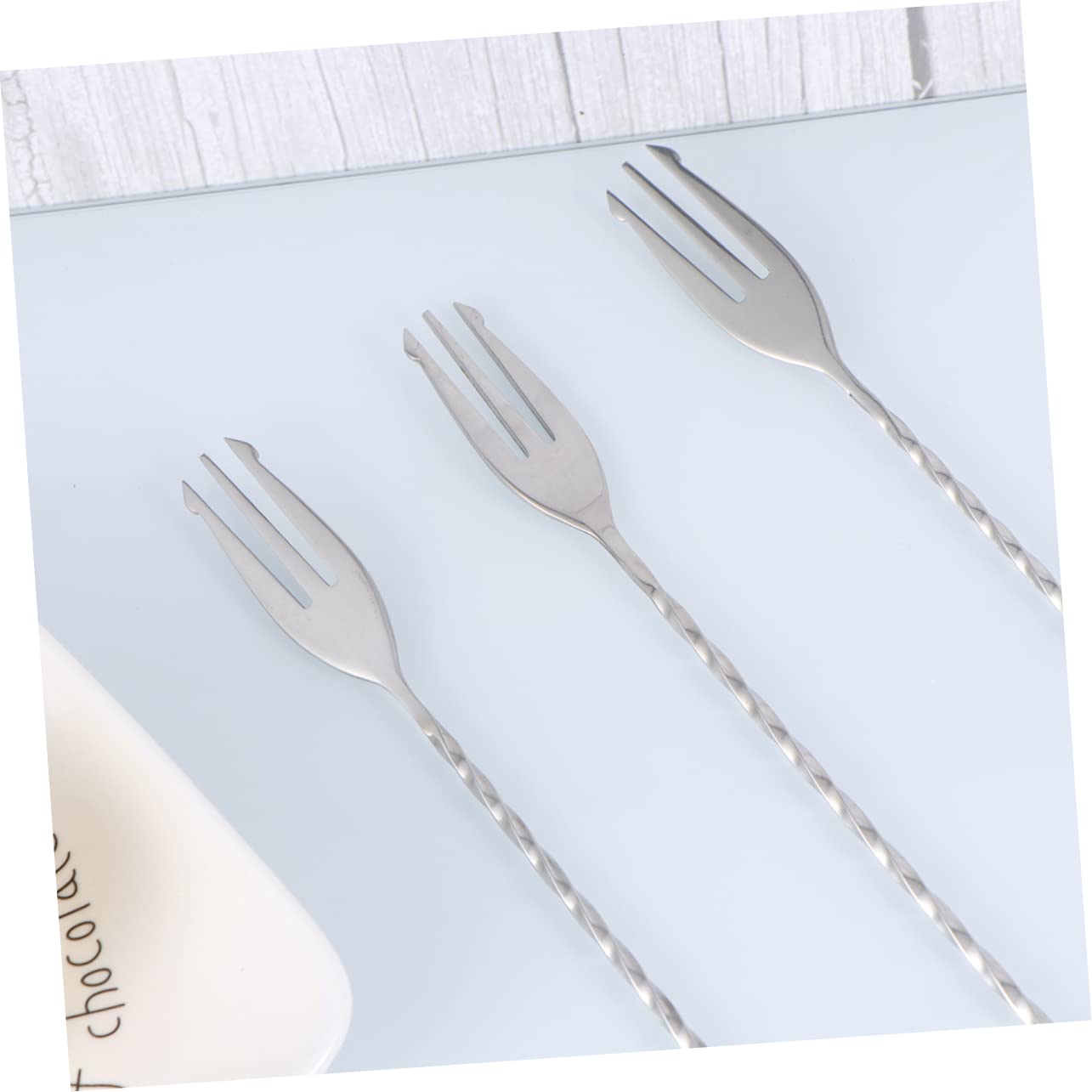 Amosfun 9 Pz cucchiaio in acciaio inossidabile cucchiaio da bar cucchiai per mescolare a manico lungo Silver