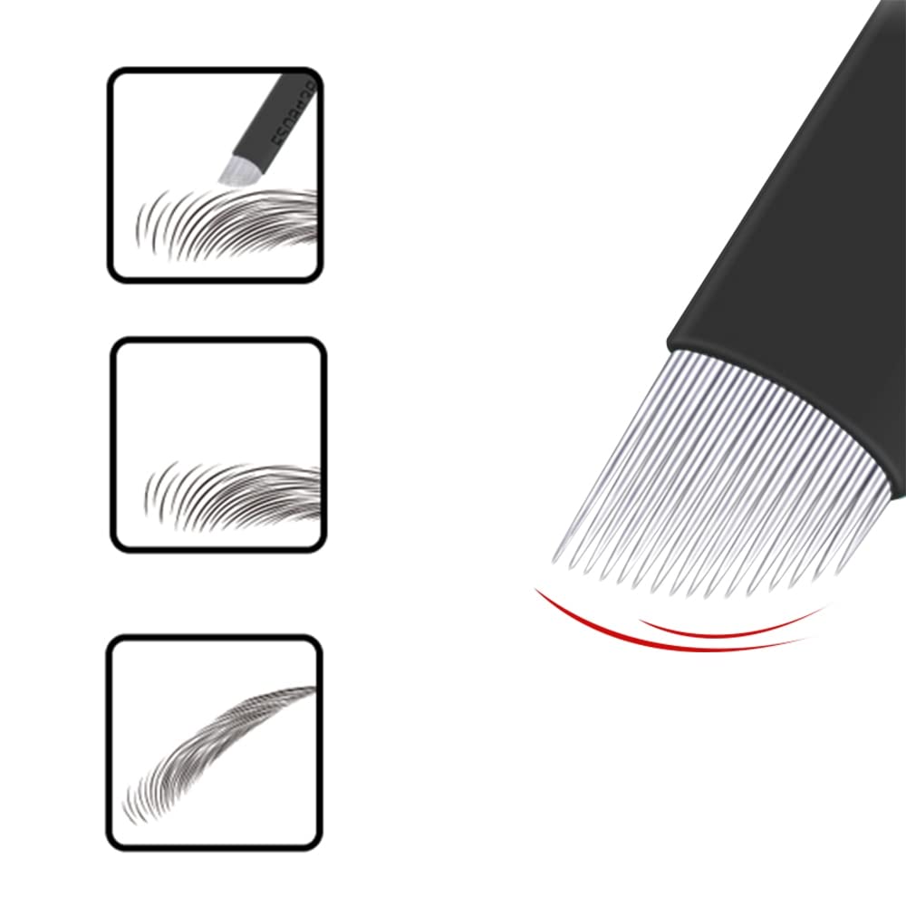 Microblading Needles, ibrow 50PCS 12CF Shape 0.18 MM Blade Needles For Manual Pen Pigment Use Eyebrow Tattoo Permanent Makeup Products Supplies (12 Pins)-image-40