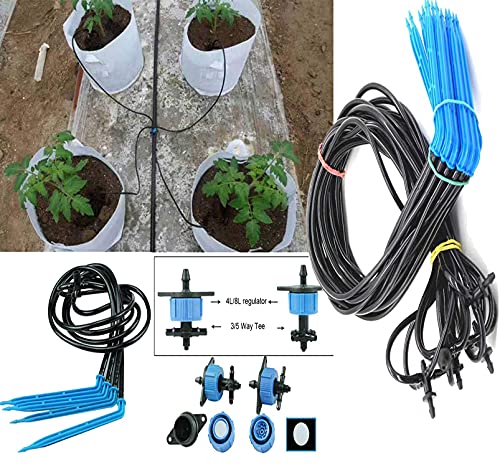 Image of DIY Crafts Curved Arrow Irrigation System Kits One Turn Four Gardening Greenhouse Agriculture Watering Fittings Environmental Tool Dno8 (Kit For 10 Pots, Multi Included Pipe + Faucet Connector + Accessory)