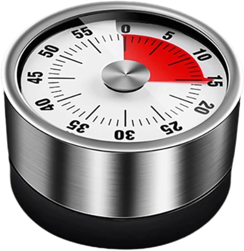 Stainless Steel Visual Kitchen Timer Manual Countdown Mechanical