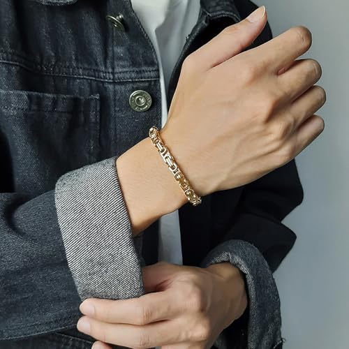 Pulsera Cadena para Hombre, Acero Inoxidable 6mm 8.6 Pulg miniatura 2