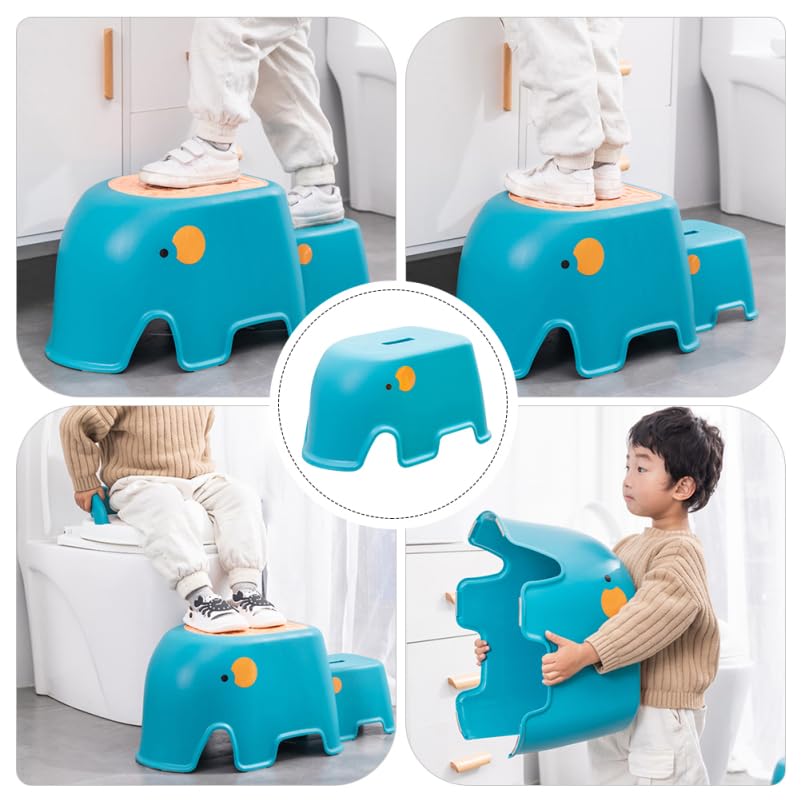 Image of Toddler Stool Anti-Slip Friction Foot Stool for Bathroom Kitchen Toilet Training Hand Washing 11.61 X 7.75 X 5.90 in Lightweight Kids