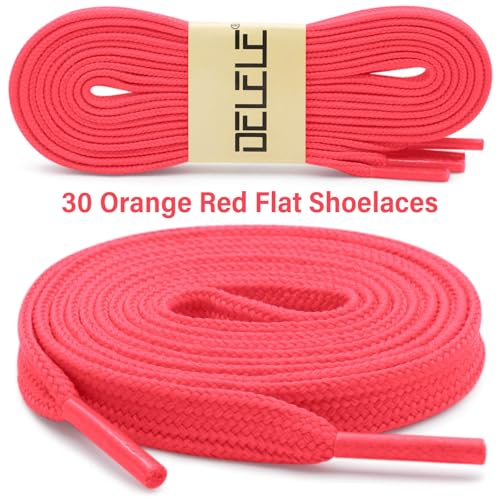 Image of DELELE Solid Flat Shoelaces Hollow Thick Athletic Shoe Laces Strings 2 Pair