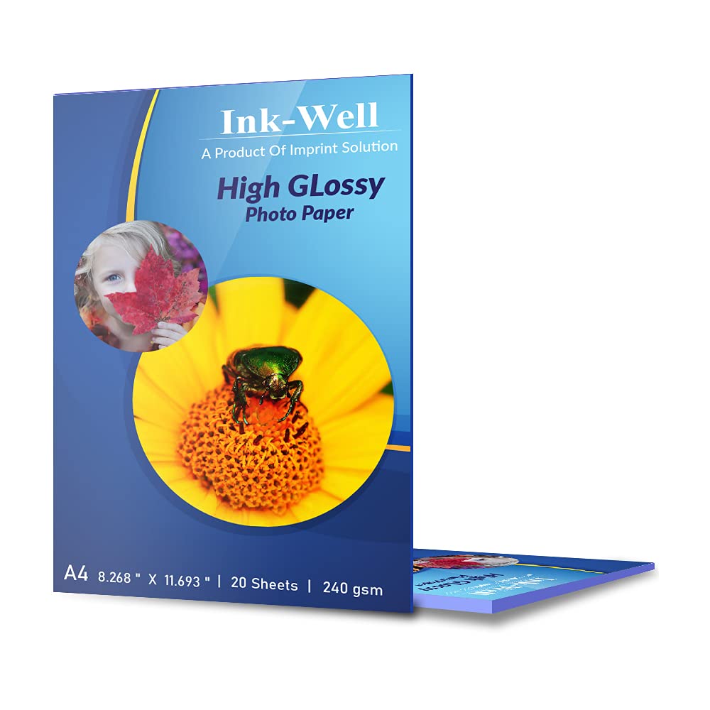 Ink Well RC Photo paper 20 sheets Unruled A4 240 gsm Photo Paper