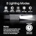 Vokida-Linterna-Frontal-LED-USB-Recargable-Sensor-Impermeable-5-Modos-Porttil-Luz-Frontal-Cabeza-para-Camping-Excursin-Pesca-Caza-Acampar-CenderismoGris