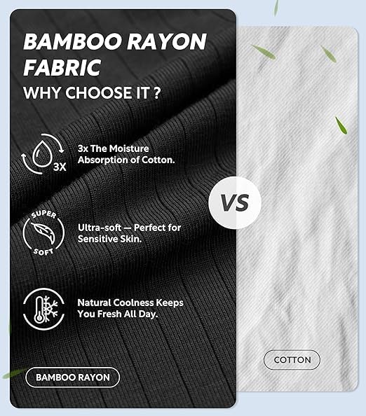 DAVID ARCHY Men's Underwear Breathable Rayon Made from Bamboo Boxer Briefs for Men 4 Pack with Fly - Image 4