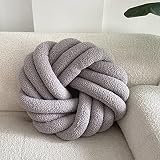ZANYB Round Knot Throw Pillow Lambs Wool Decorative Floor Cushion Bed Couch Sofa Living Room Handmad