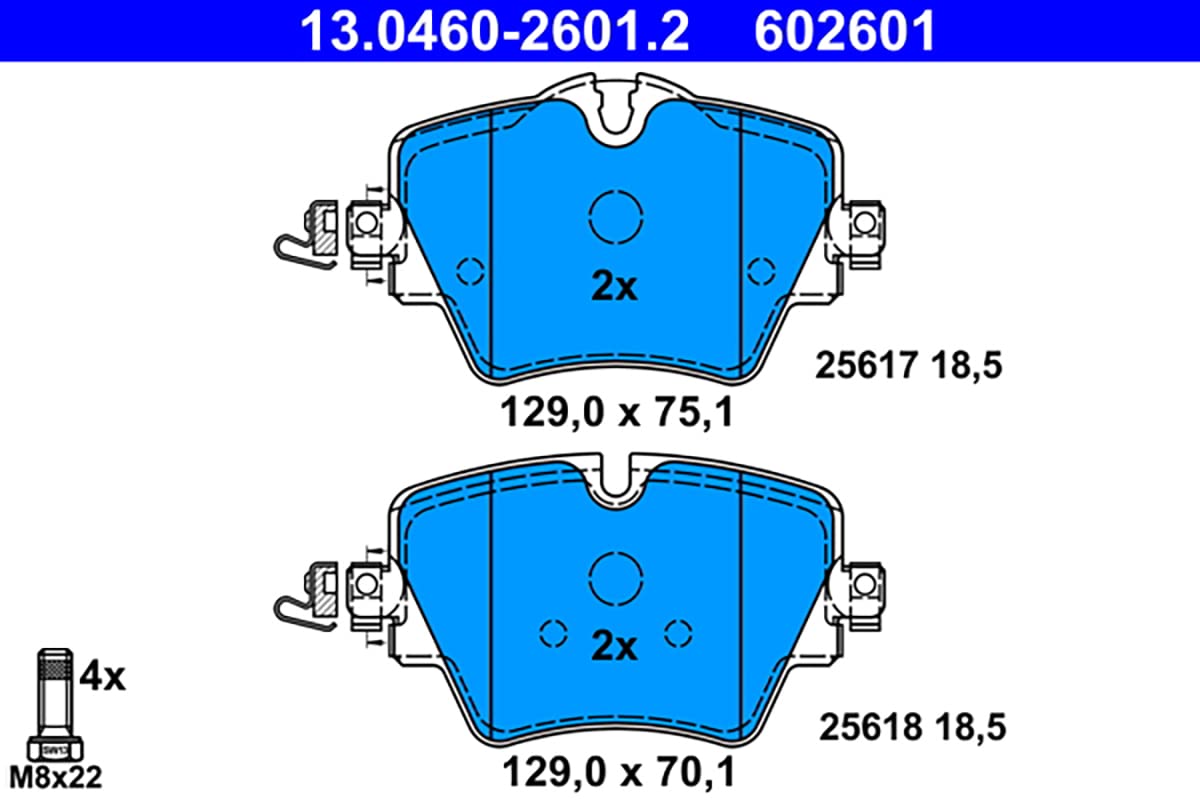 ATE 13.0460-2601.2 Pastillas de freno