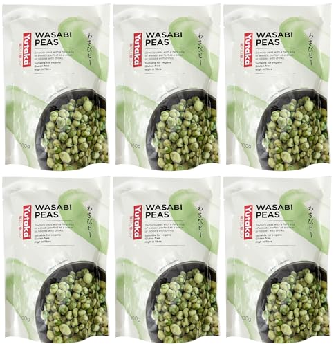 Yutaka Wasabi Peas 100g (Pack of 6) | Crunchy Japanese Snack | Bold Spicy & Savory Flavor | High-Protein Healthy Snack | Perfect for Parties Bento Boxes & On-the-Go | Vegan | Vegetarian | Gluten-Free