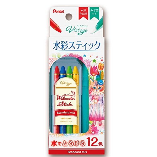 Amazon | ぺんてる 全芯色鉛筆 水彩スティック 12色 スタンダード