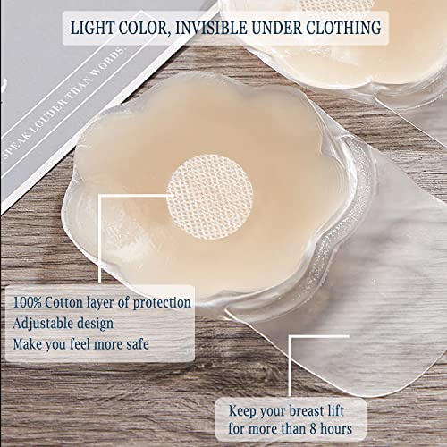 Ginmewrae Pasties Nipple Cover Breast Lift Tape Sticky Bra Silicone Adhesive Bra Nippleless Cover Breast Tape For Women Beige #TOP4
