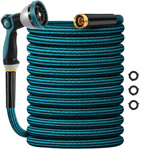 Garden Hose 50ft, Non-Expanding Water Hose Ultra...