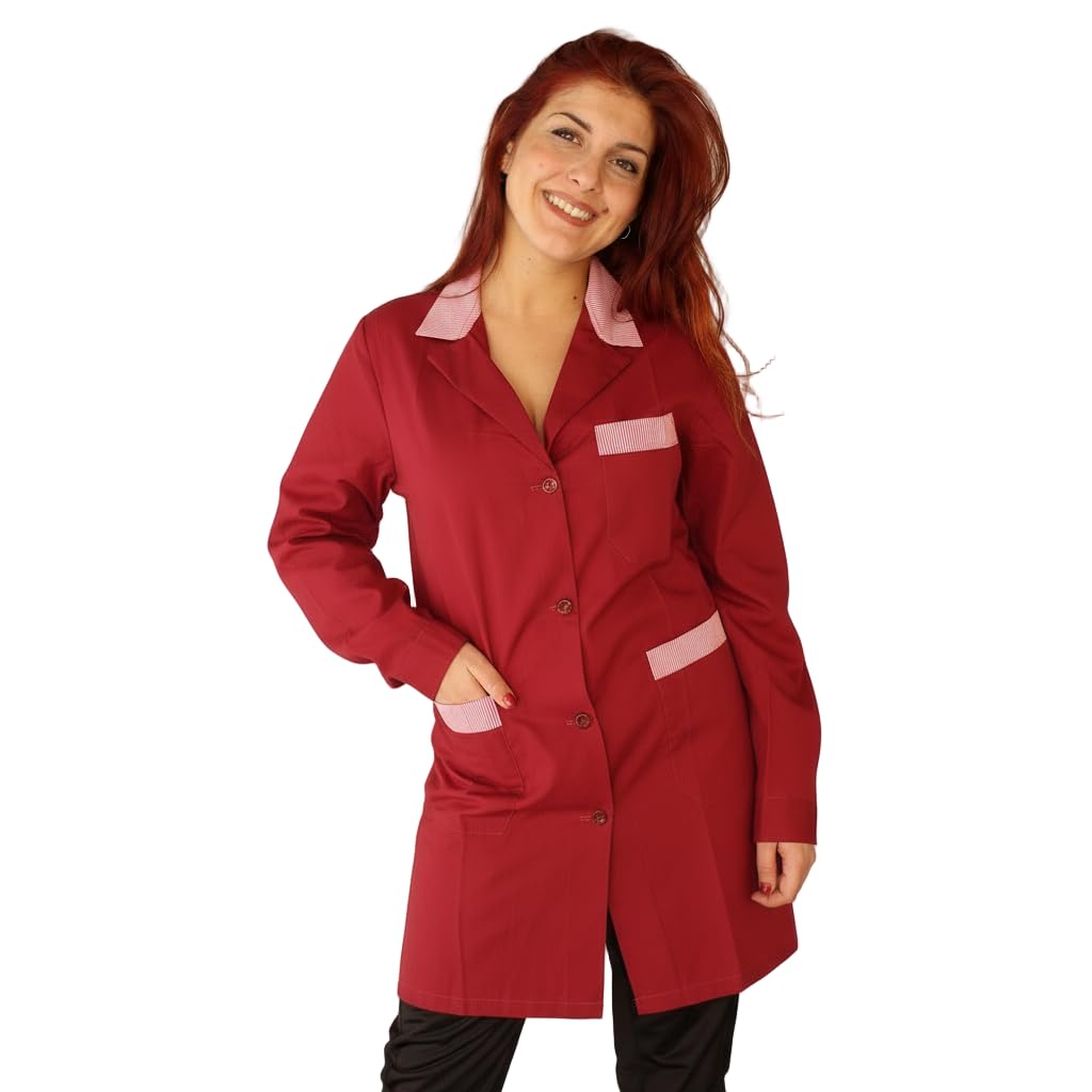 Camici da Lavoro Donna,Casacca Donna,Maestra Asilo,Colf,Laboratorio, Manica Lunga,Made in Italy