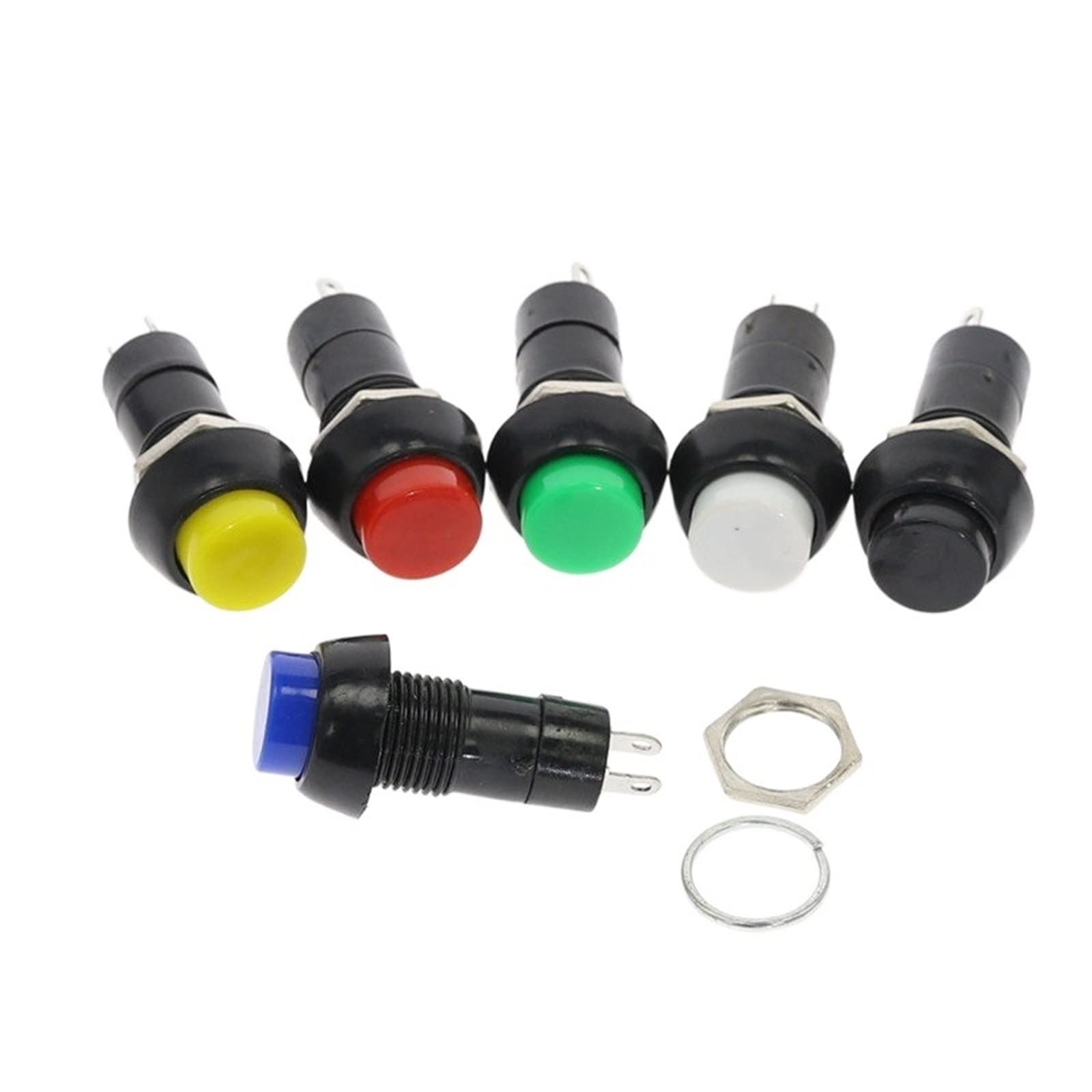 100PCS Red Push Button Switch Momentary NO SPST OFF-ON 12V 12mm 2