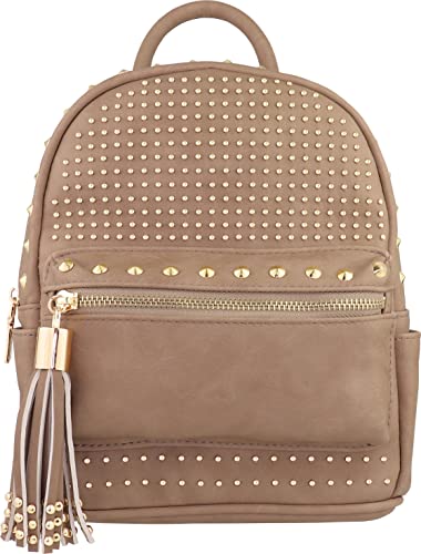 B BRENTANO Vegan Studded Mini Daypack with Tassel...