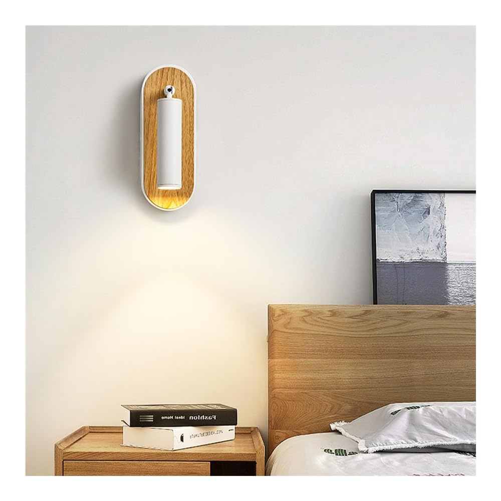 Genérico Lámpara de Pared Moderno Aplique de Pared LED de Aluminio con Veta de Madera Contemporánea para Dormitorio Sala de Estar Lectura Junto A La Cama (Veta de Madera Original)