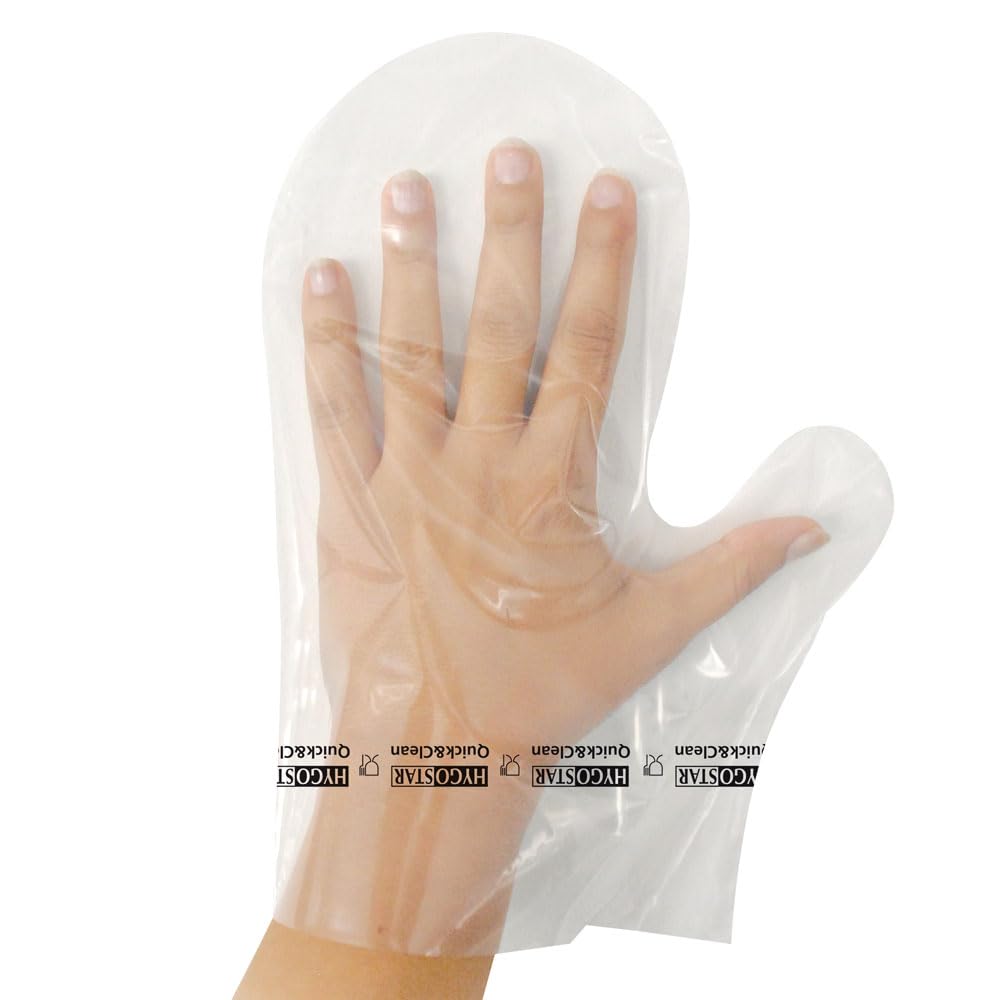 FRANZ MENSCH 500 Stück, Hygienehandschuhe Fäustling Hygostar, LDPE | transparent, 25 cm lang, 70 my, Einheitsgröße, Folienhandschuhe, Einweghandschuhe, Lebensmittelbereich