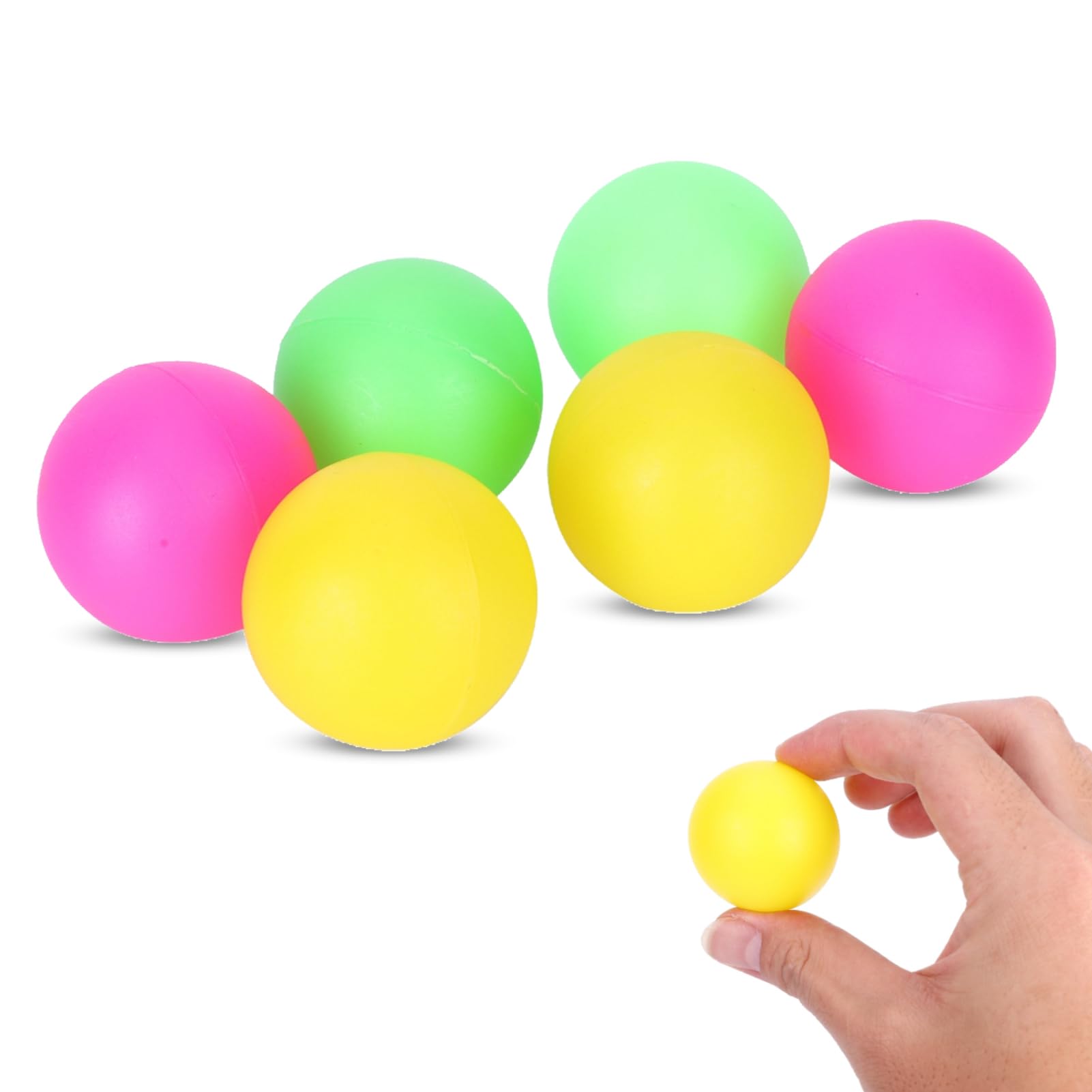 cardyven 6PCS Rainbow Beach Paddle Balls Set, PVC High Visibility Water Proof Balls Mini Beach Racket Game Sphere Replacement Accessories for Outdoor Activities Paddle Water Games