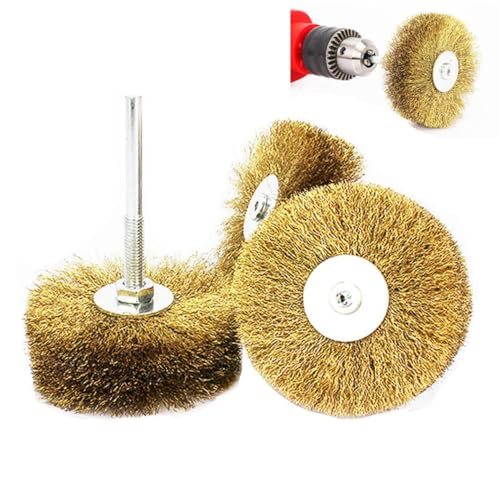 Cepillo de alambre de acero rotativo para limpieza de óxido y rebabas en metal